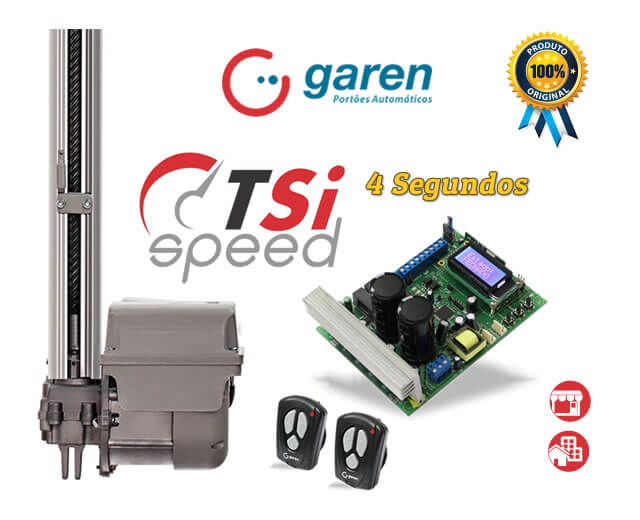 Kit Motor Portão Basculante Garen<br> BV TSI Speed 1/2 HP<br> <strong class='red-light'>(Residência, Comércio)</strong><br> <strong class='automacao-tempo-abertura'>4 segundos</strong> EP-5003