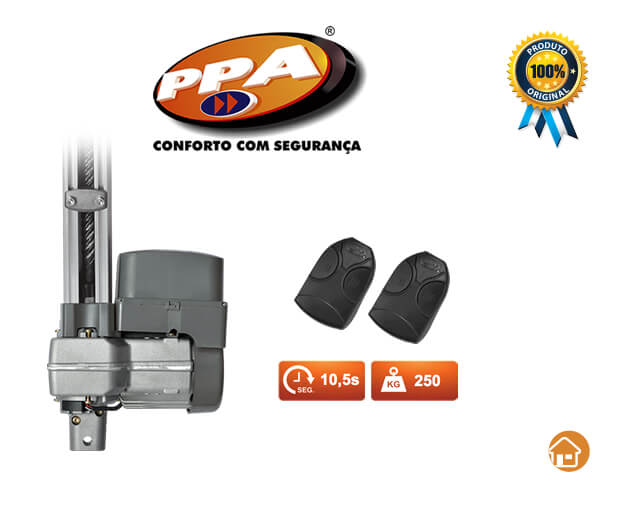 Kit Motor Portão Basculante PPA<br> Levante SP 1/4 HP<br> <strong class='red-light'>(Residência)</strong><br> <strong class='automacao-tempo-abertura'>10.5 segundos</strong> EP-5007