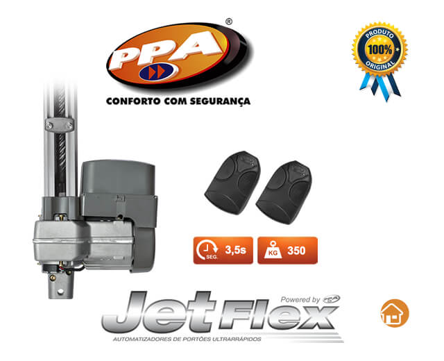 Kit Motor Portão Basculante PPA<br> Levante Jet Flex 1/4 HP<br> <strong class='red-light'>(Residência)</strong><br> <strong class='automacao-tempo-abertura'>3.5 segundos</strong> EP-5008