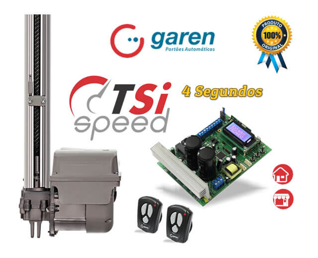 Kit Motor Portão Basculante Garen BV TSI Speed 1/2 HP (Comércio, Condomínio) 4 segundos - EP-5042