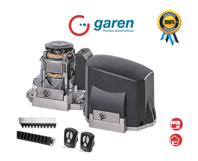 Kit Motor Portão Deslizante Garen<br> KDZ Max 1/3 HP<br> <strong class='red-light'>(Residência, Comércio)</strong><br> <strong class='automacao-tempo-abertura'>12 segundos</strong> EP-5014