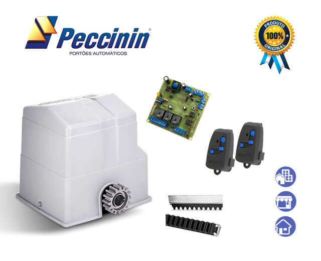 Kit Motor Portão Deslizante Peccinin Flash 1/2 HP (Residência, Comércio, Condomínio) 7 segundos - EP-5017