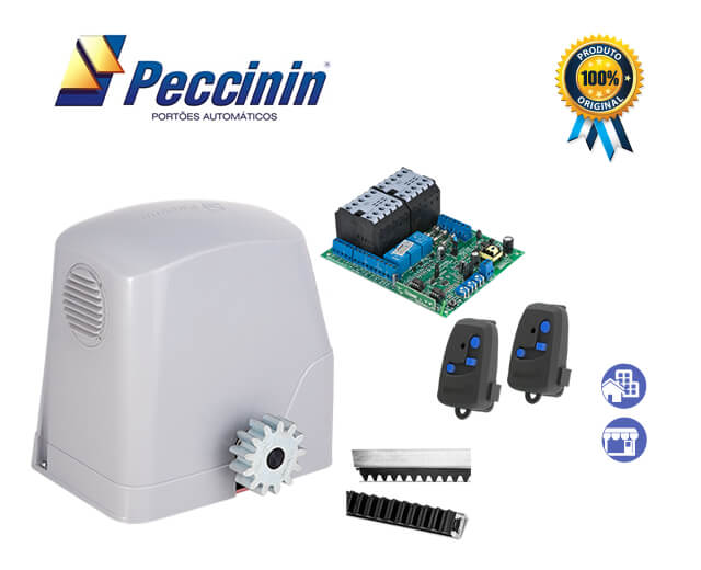 Kit Motor Portão Deslizante Peccinin Max 3/4 HP (Comércio/Indústria, Condomínio) 12 segundos - EP-5018