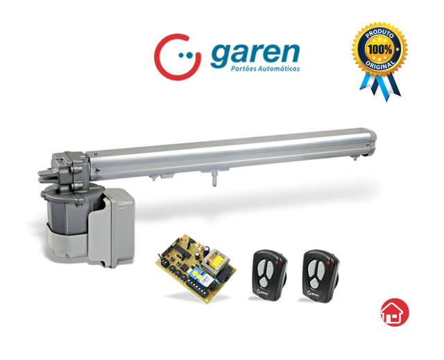 Kit Motor Portão Pivotante Garen<br> PV Quad Max 1/3 HP<br> <strong class='red-light'>(Residência)</strong><br> <strong class='automacao-tempo-abertura'>9 ~ 12 segundos</strong> EP-5028